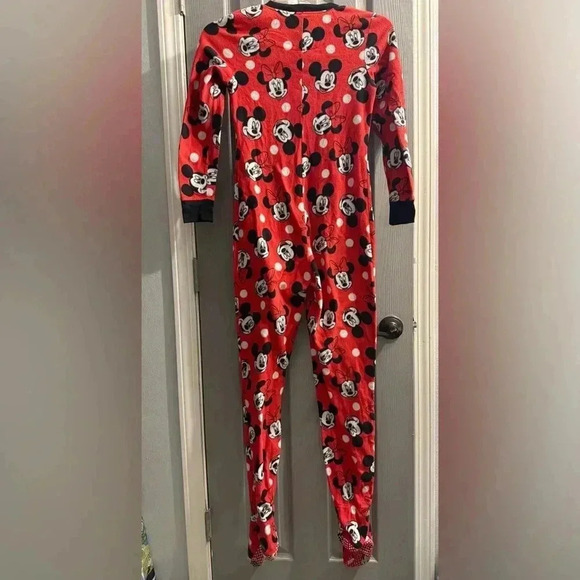 Minnie Mouse Onesie Footed Pajamasgrippers on bottom of feet EUC Size Small - Picture 6 of 8